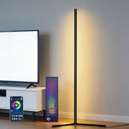 Contemporary Floor Lamp with LED Light Available in Various Colors