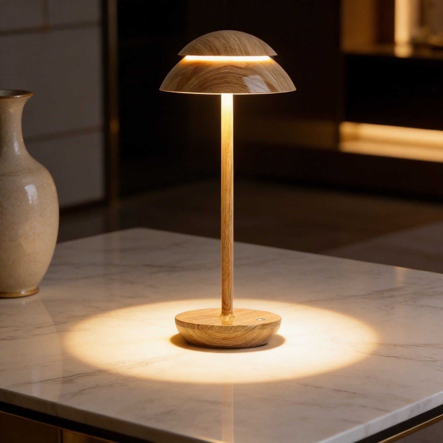 Touch-Controlled Cordless Mushroom-Shaped Table Light