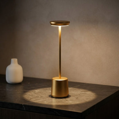 LED Table Lamp with Cordless Design in Metal Finish
