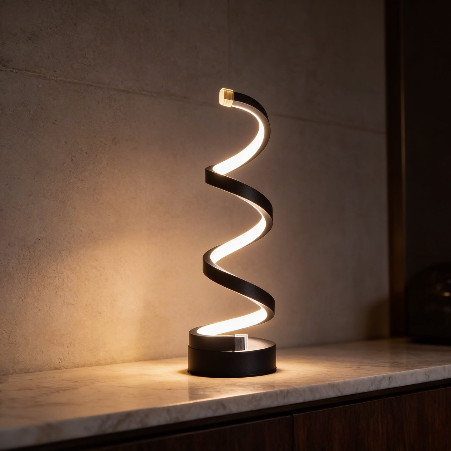 USB Lamp with Modern Spiral Design