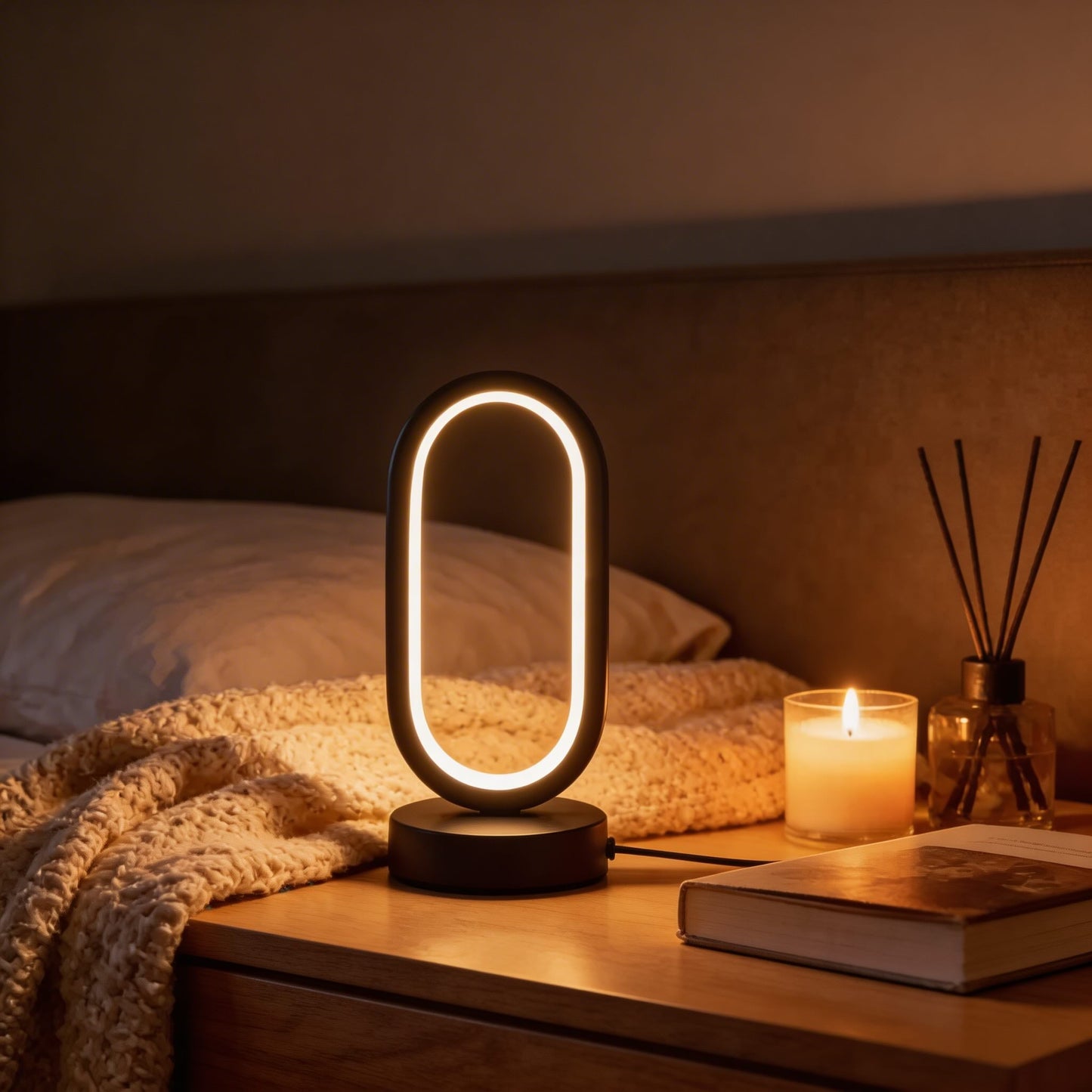 Compact Contemporary Desk Lamp with Mini Ring Design
