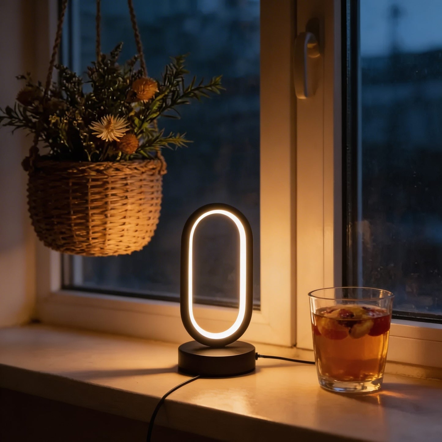 Compact Contemporary Desk Lamp with Mini Ring Design