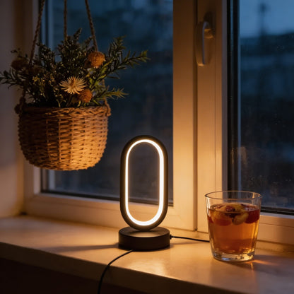 Compact Contemporary Desk Lamp with Mini Ring Design
