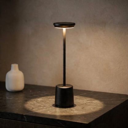 LED Table Lamp with Cordless Design in Metal Finish