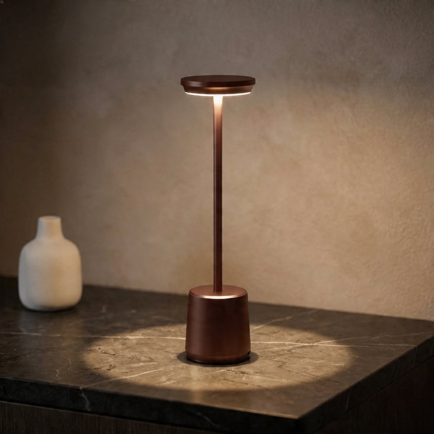 LED Table Lamp with Cordless Design in Metal Finish