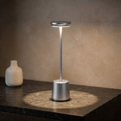 LED Table Lamp with Cordless Design in Metal Finish