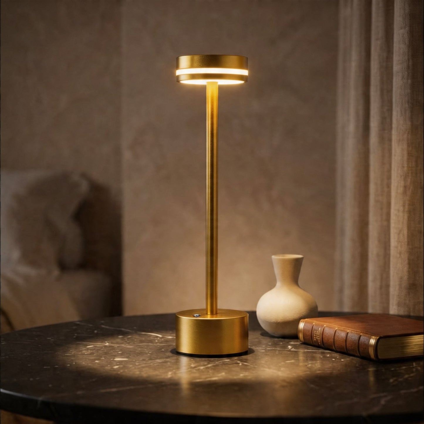 Contemporary Portable Table Lamp with Touch Controls
