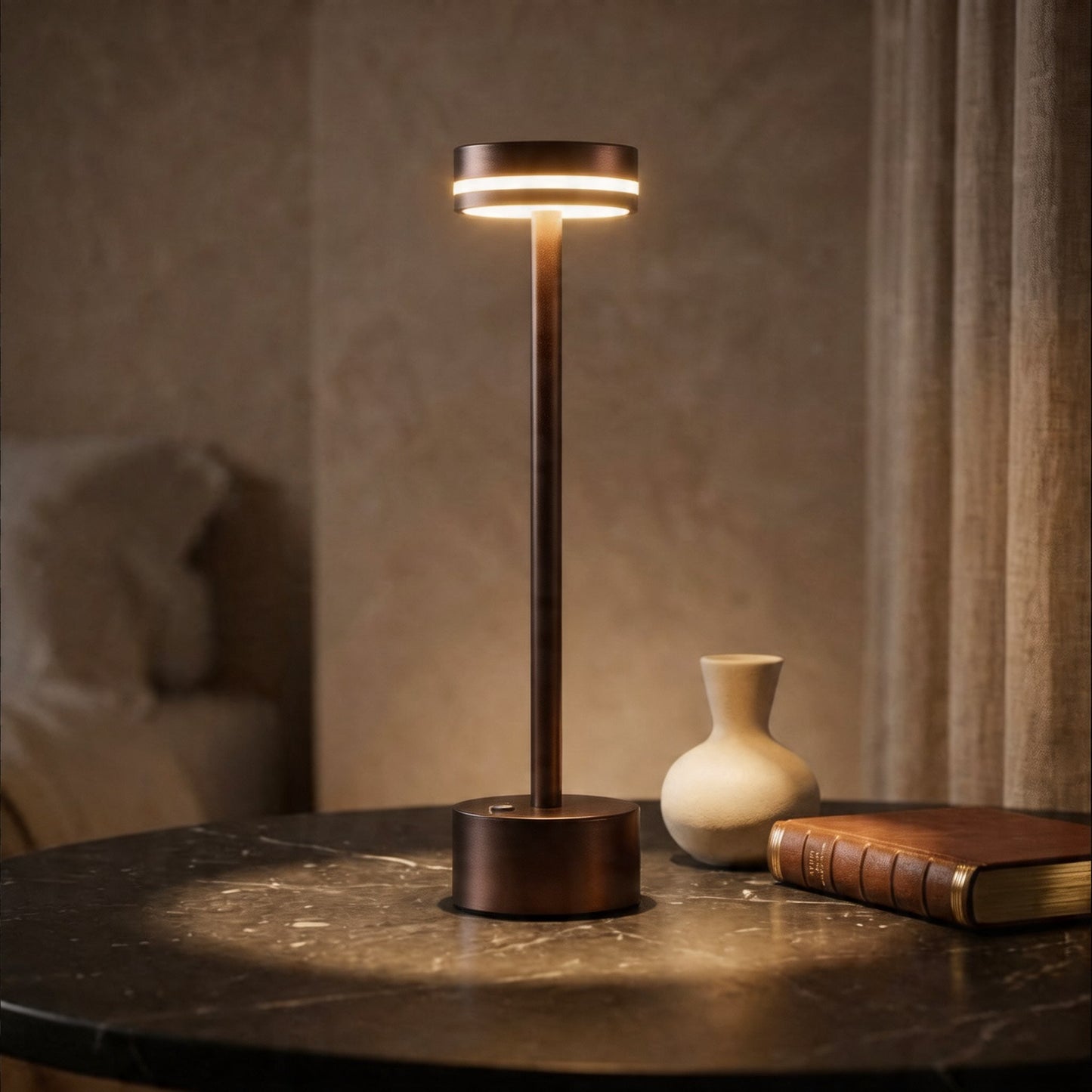 Contemporary Portable Table Lamp with Touch Controls