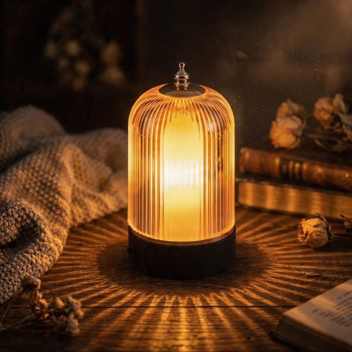 Contemporary Textured Glass Lamp for Tables
