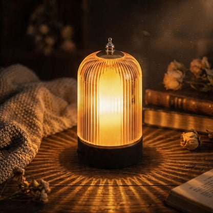 Contemporary Textured Glass Lamp for Tables