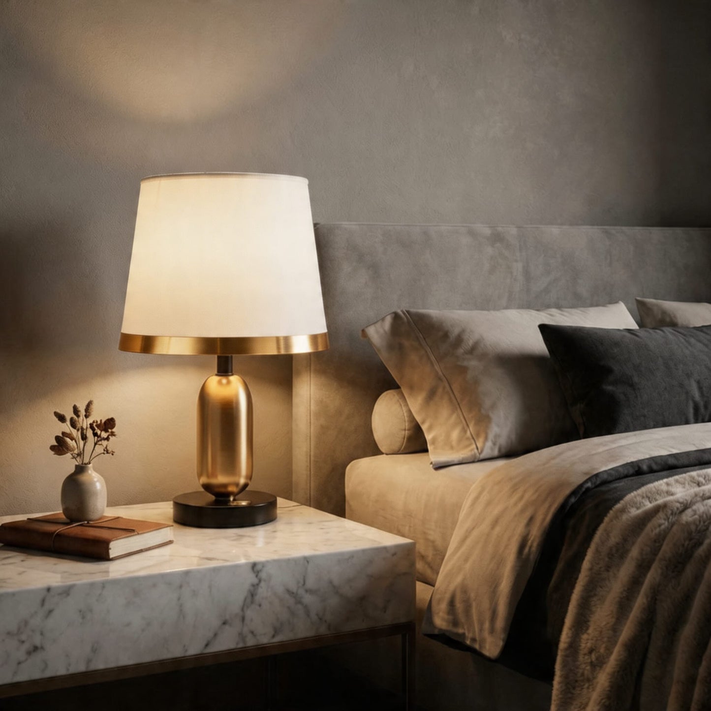 Brass Table Lamp in Mid-Century Modern Style