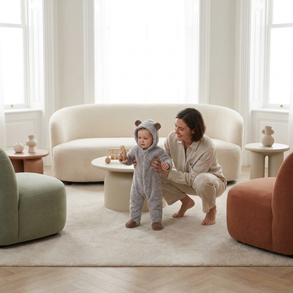 Adorable Baby Romper with Cartoon Bear Design