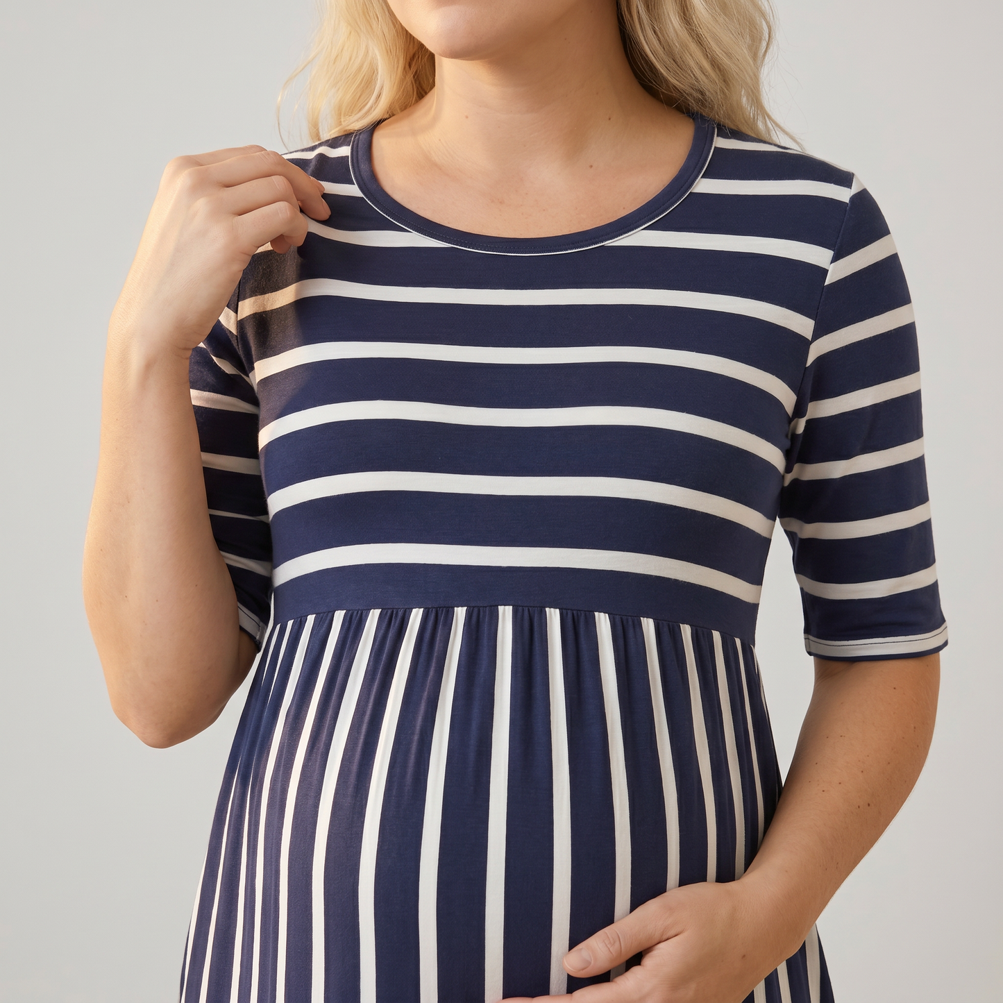 Striped Midi Dress for Nursing on Sundays