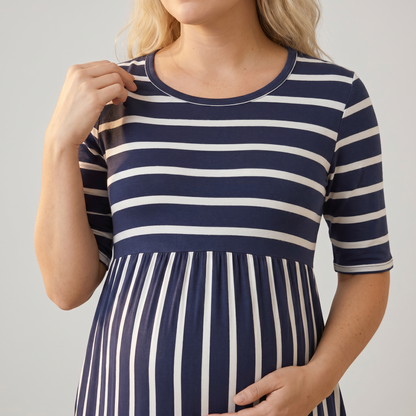 Striped Midi Dress for Nursing on Sundays