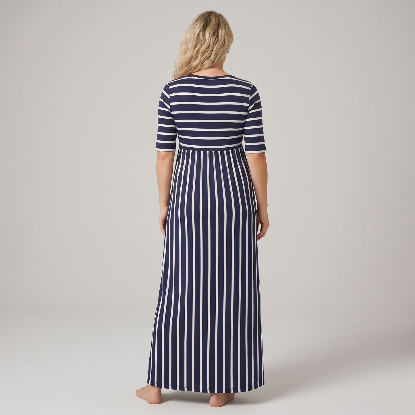 Striped Midi Dress for Nursing on Sundays