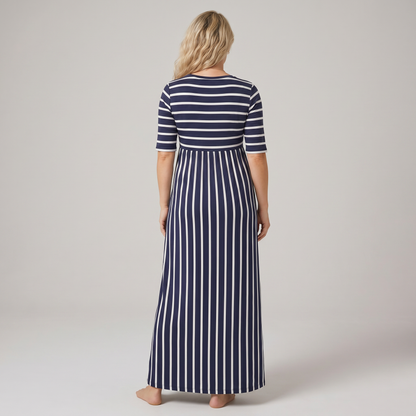 Striped Midi Dress for Nursing on Sundays