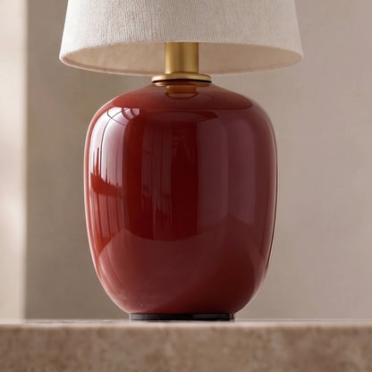 Ceramic Table Lamp in Modern Taupe Design