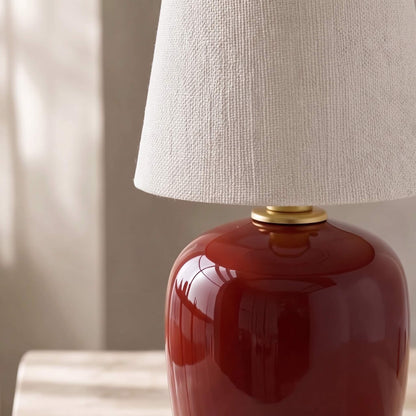 Ceramic Table Lamp in Modern Taupe Design