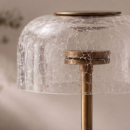 Table Lamp with Cracked Glass Shade