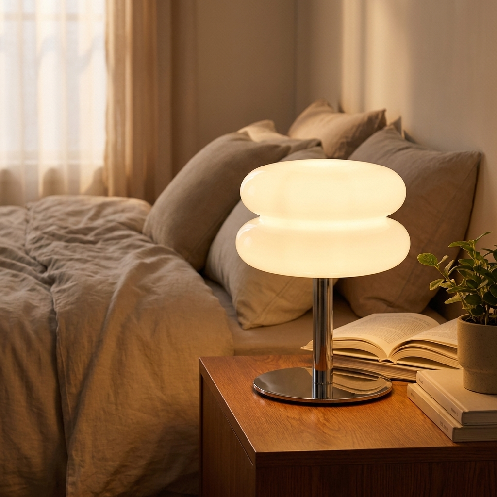 Glass Table Lamp in Cloud Macaron Design