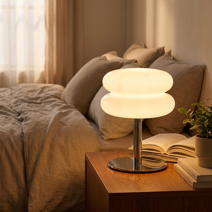 Glass Table Lamp in Cloud Macaron Design