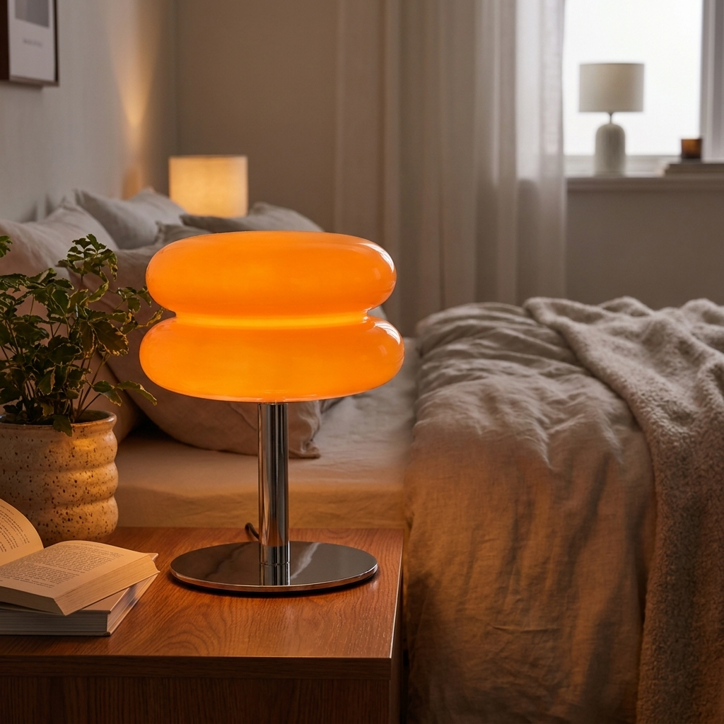 Glass Table Lamp in Cloud Macaron Design