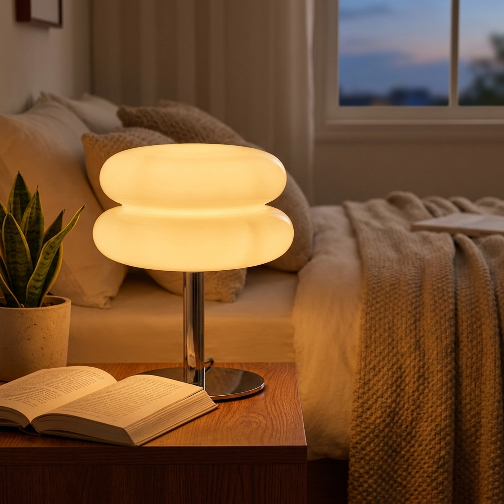 Glass Table Lamp in Cloud Macaron Design