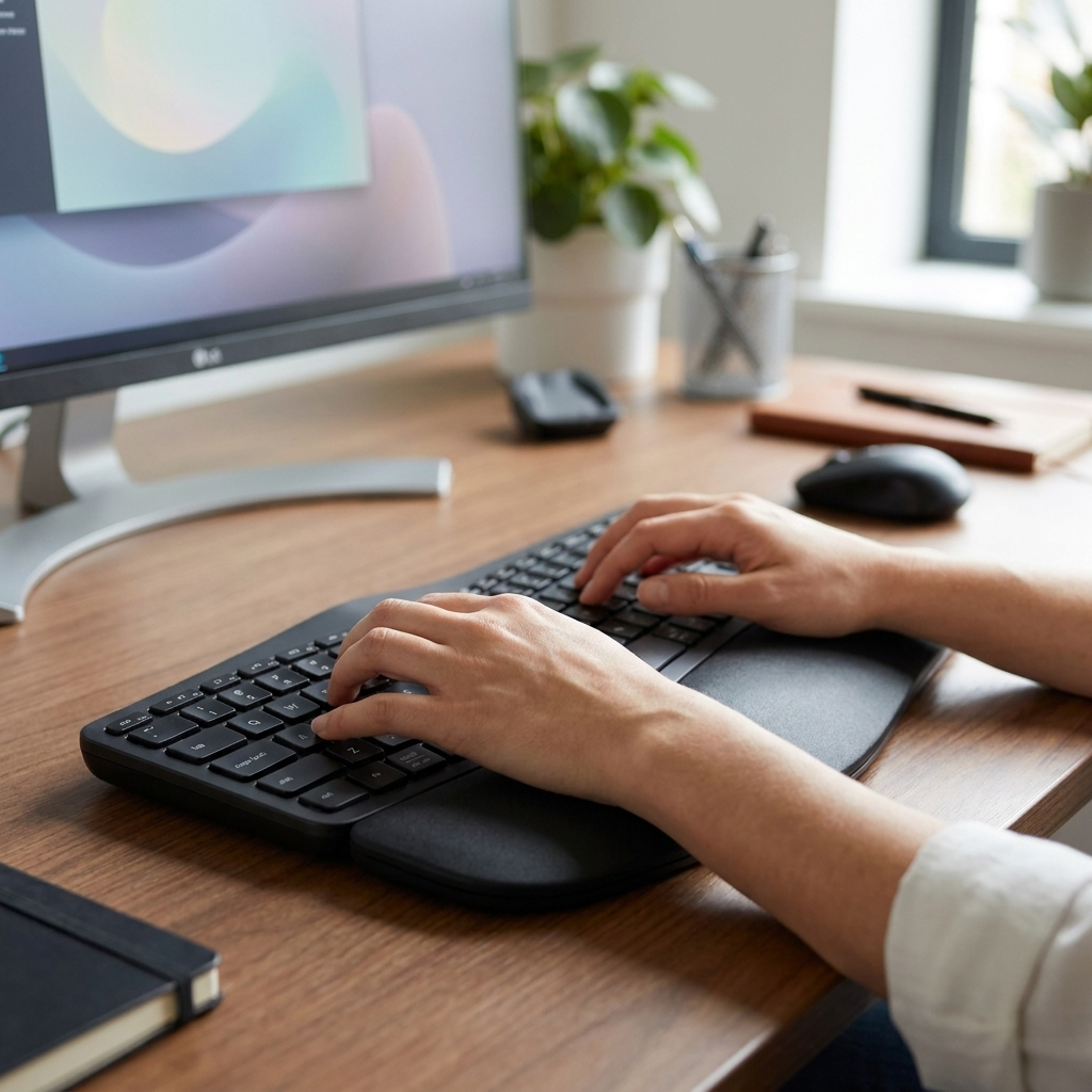 Stylish Ergonomic Keyboard for Desk Use