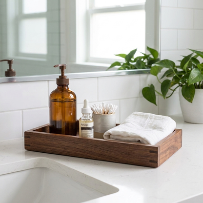 Natural Wood Storage Tray for Essentials