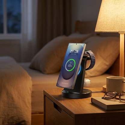 3-in-1 Wireless Charging Station with Magnetic FlexCharge Design