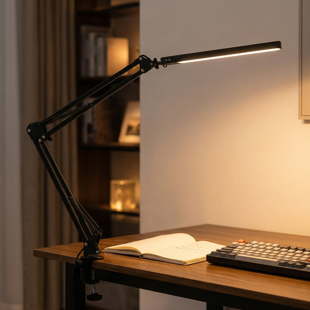 LED Desk Lamp with Adjustable Clamp Attachment
