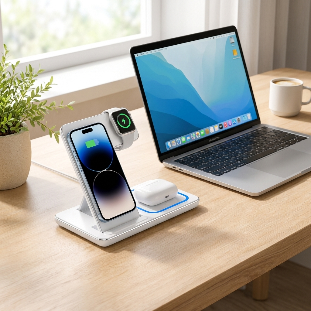 3-in-1 Wireless Charging Dock – Foldable and Versatile Charging Solution