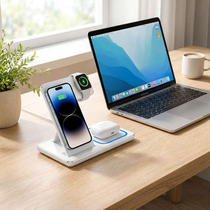 3-in-1 Wireless Charging Dock – Foldable and Versatile Charging Solution