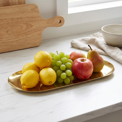 Stainless Steel Tray for Organized Storage in Gold Finish