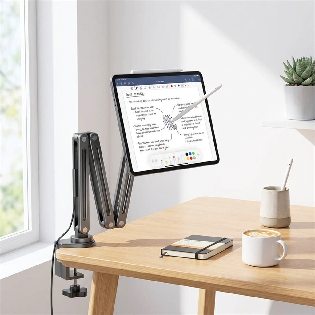 Magnetic Charging Stand and Desk Mount for iPad