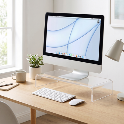 Acrylic Monitor Stand for Elevated Viewing – Clear Design