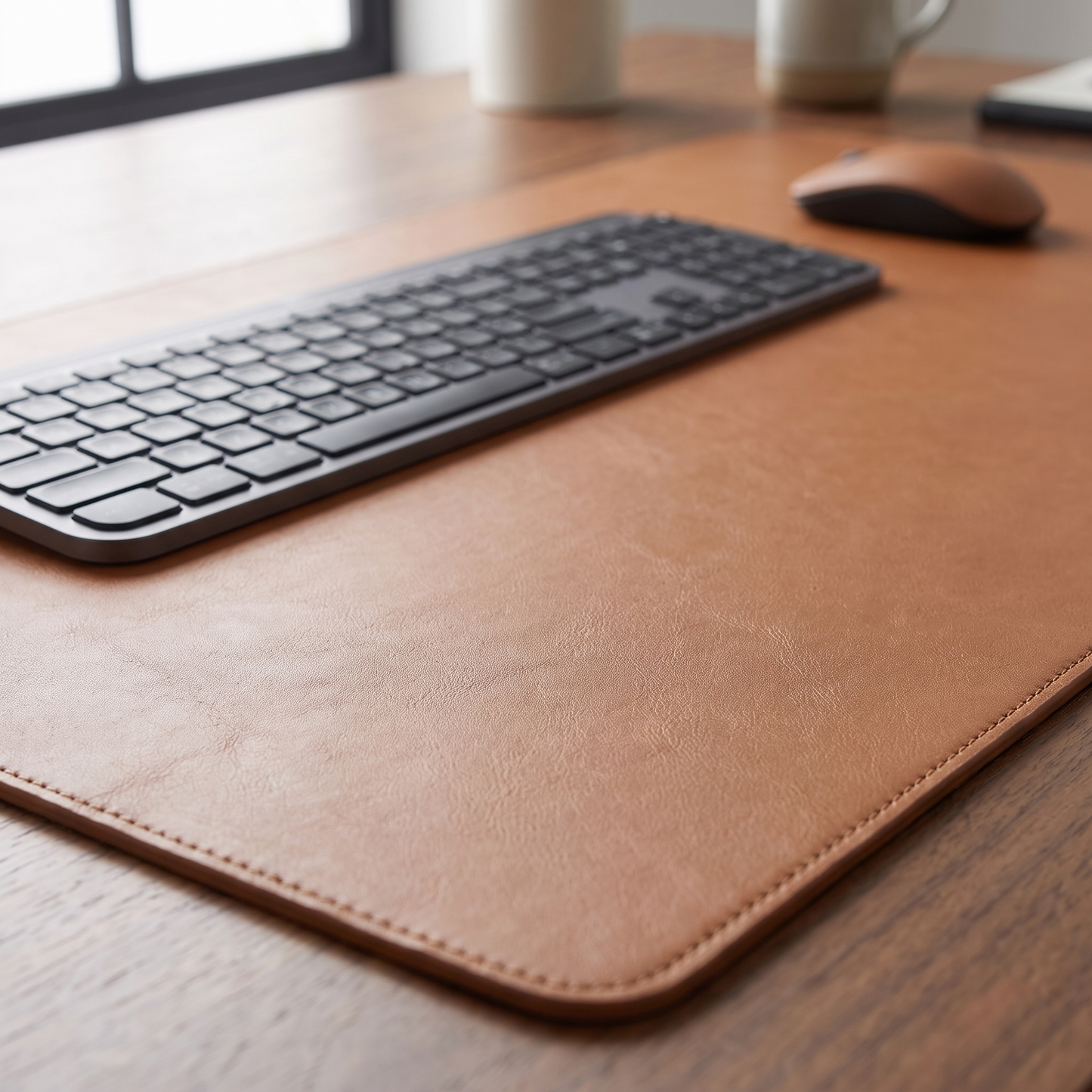 Simple Leather Workspace Mat for Desks