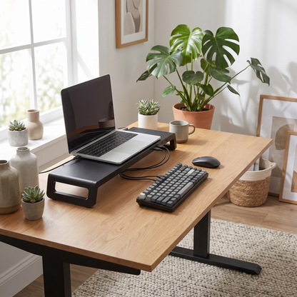 Desk Riser in Aluminum with Integrated USB 3.0 Hub
