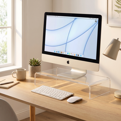 Acrylic Monitor Stand for Elevated Viewing – Clear Design