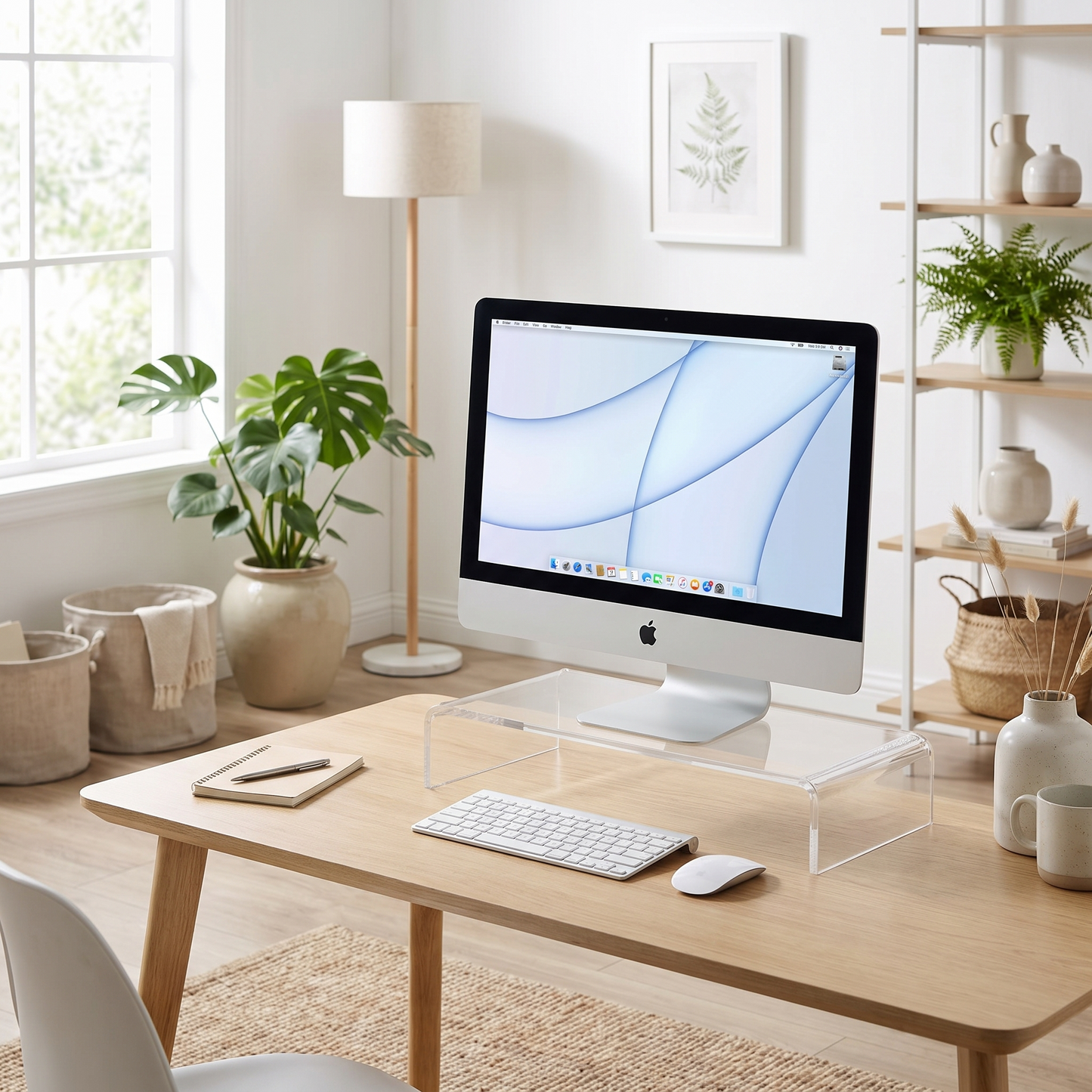 Acrylic Monitor Stand for Elevated Viewing – Clear Design