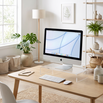 Acrylic Monitor Stand for Elevated Viewing – Clear Design
