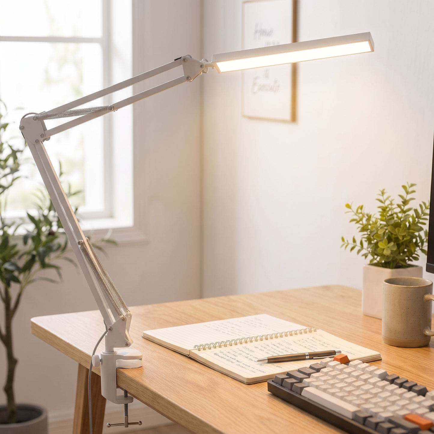 LED Desk Lamp with Adjustable Clamp Attachment