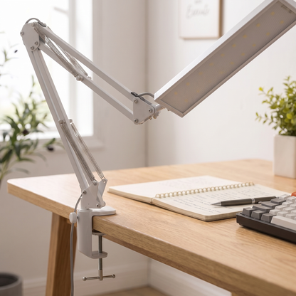 LED Desk Lamp with Adjustable Clamp Attachment