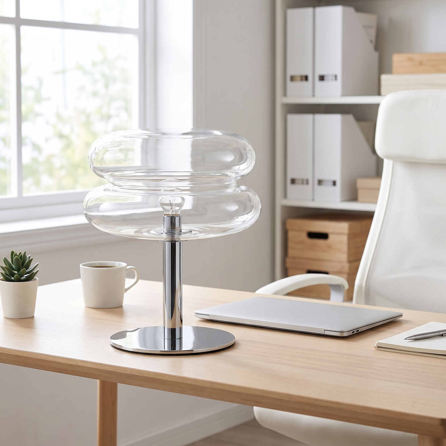 Glass Table Lamp in Cloud Macaron Design