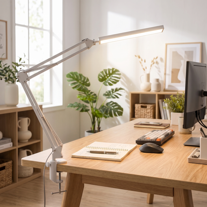 LED Desk Lamp with Adjustable Clamp Attachment