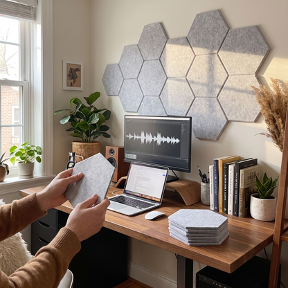 Set of 12 Hexagon Shaped Soundproof Wall Panels