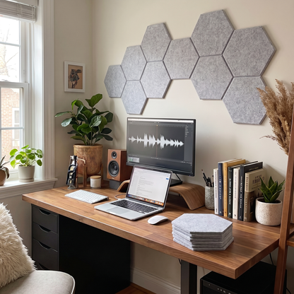 Set of 12 Hexagon Shaped Soundproof Wall Panels