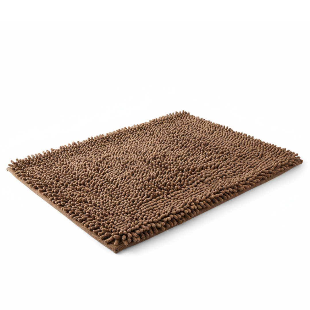 Quick-Drying Microfiber Bath Mat with TPR Backing - High Pile Chenille