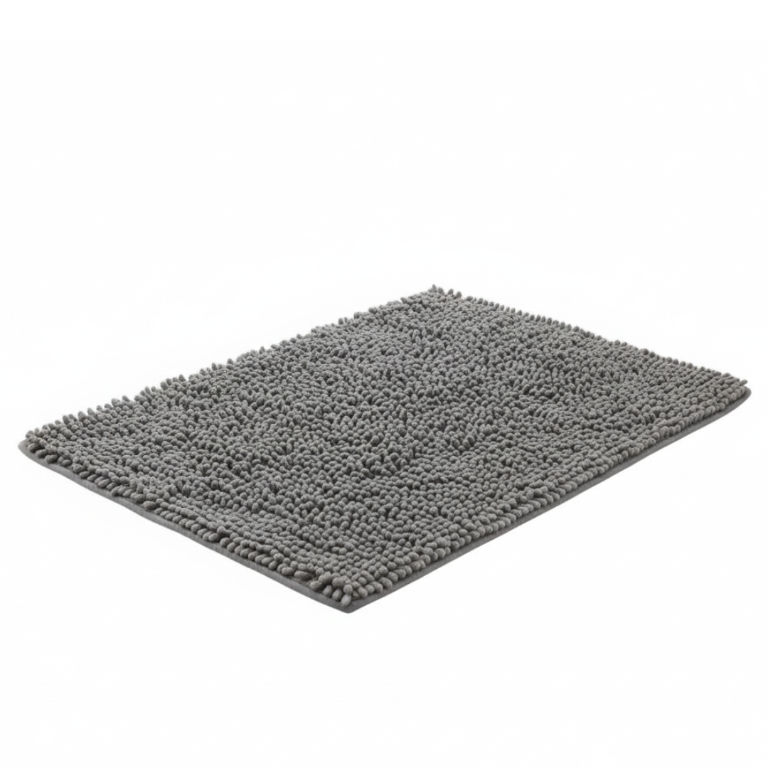 Quick-Drying Microfiber Bath Mat with TPR Backing - High Pile Chenille