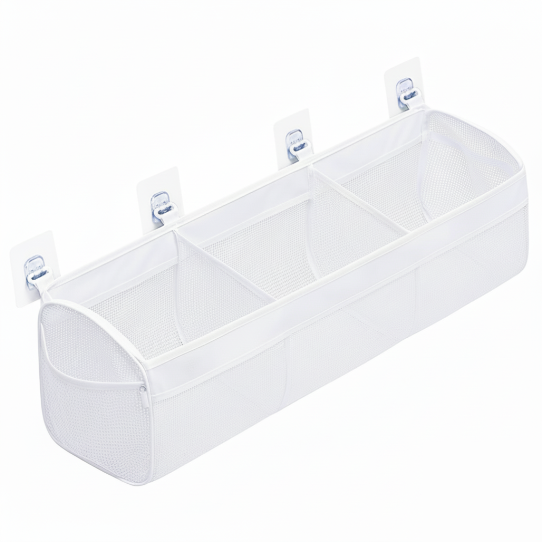 Mesh Bath Toy Organizer with 3 Sections for Quick Drying